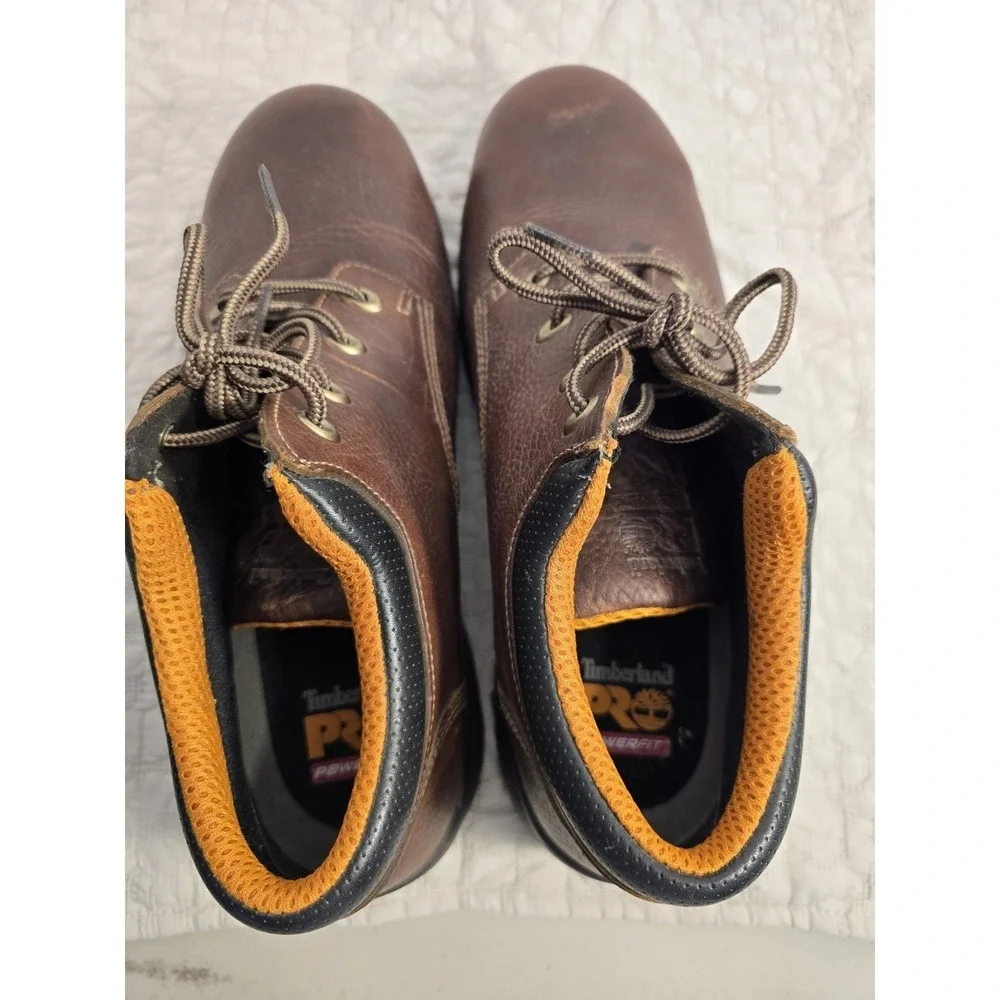 Timberland PRO Titan Mens Size 11 W Brown Leather Oxford Work Boots Ankle High